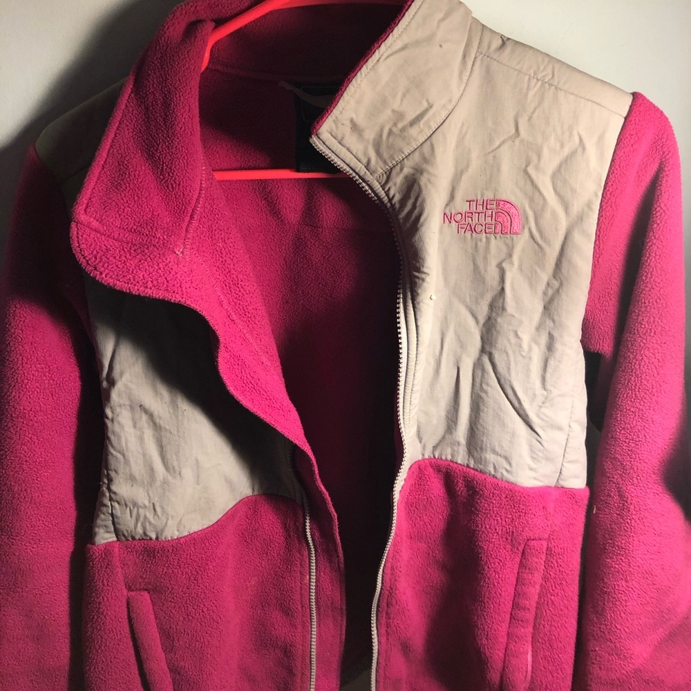 pink north face jacket